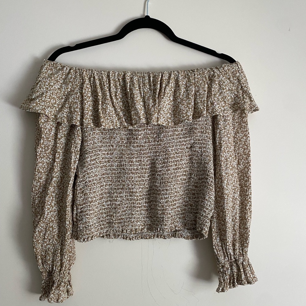 Tan off the shoulder top